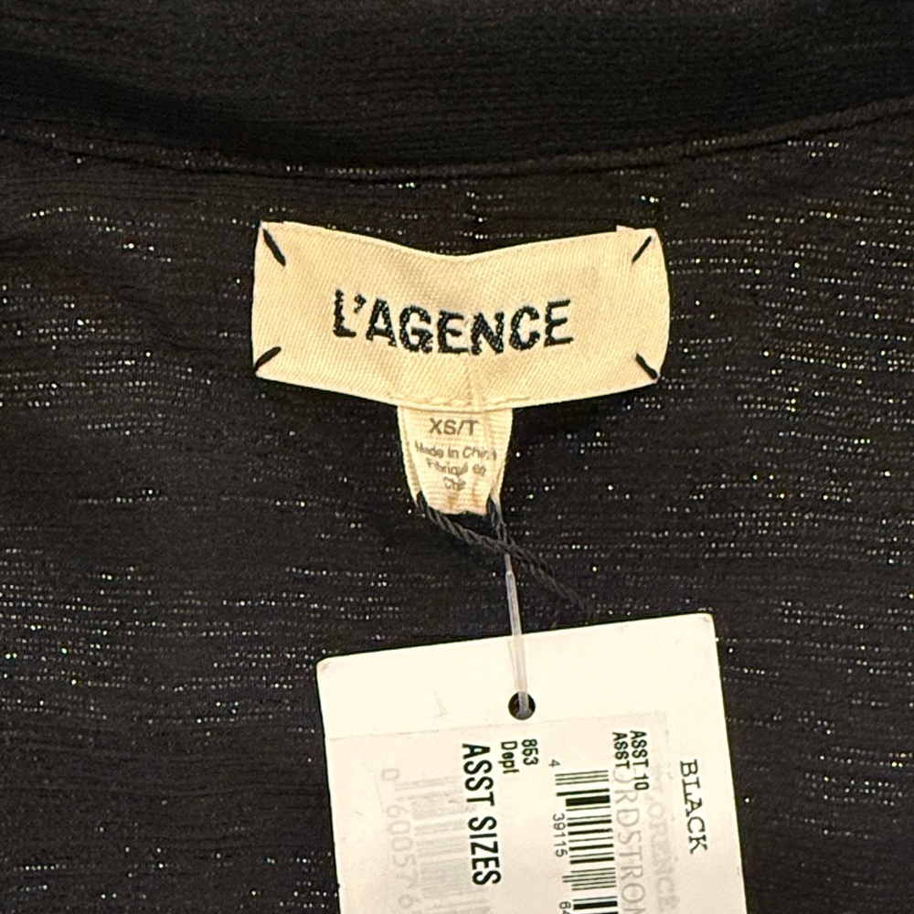 L'AGENCE Black Glitter Blouse - Picture 2 of 3